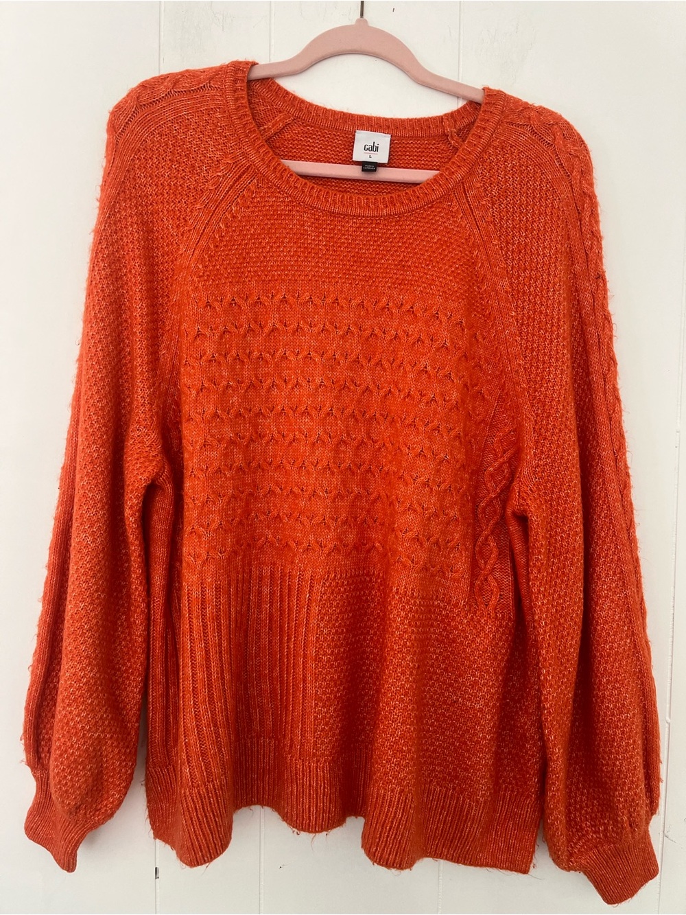 CAbi Harvest Crew Neck Pullover Sweater #4038 Chunky Size Large - Picture 4 of 15
